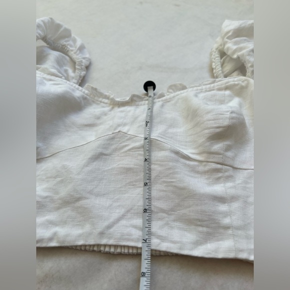 Aritzia Wilfred Wander Linen Blouse Organic Linen Bustier Blouse Size S White - Picture 6 of 9